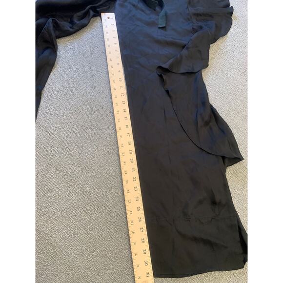 CINQ À SEPT Women's 57a‎ Larkin Ruffle Satin Wide Leg Pants Small Black - Picture 7 of 16